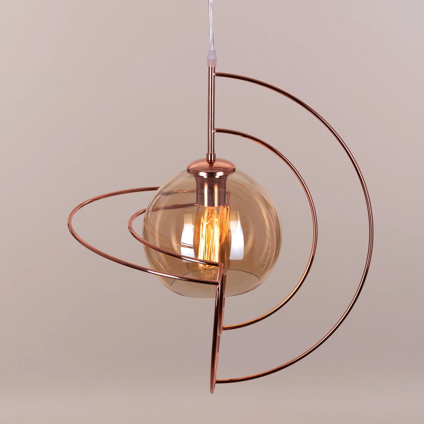 Glamster (Rose Gold) Cognac Glass Pendant Light