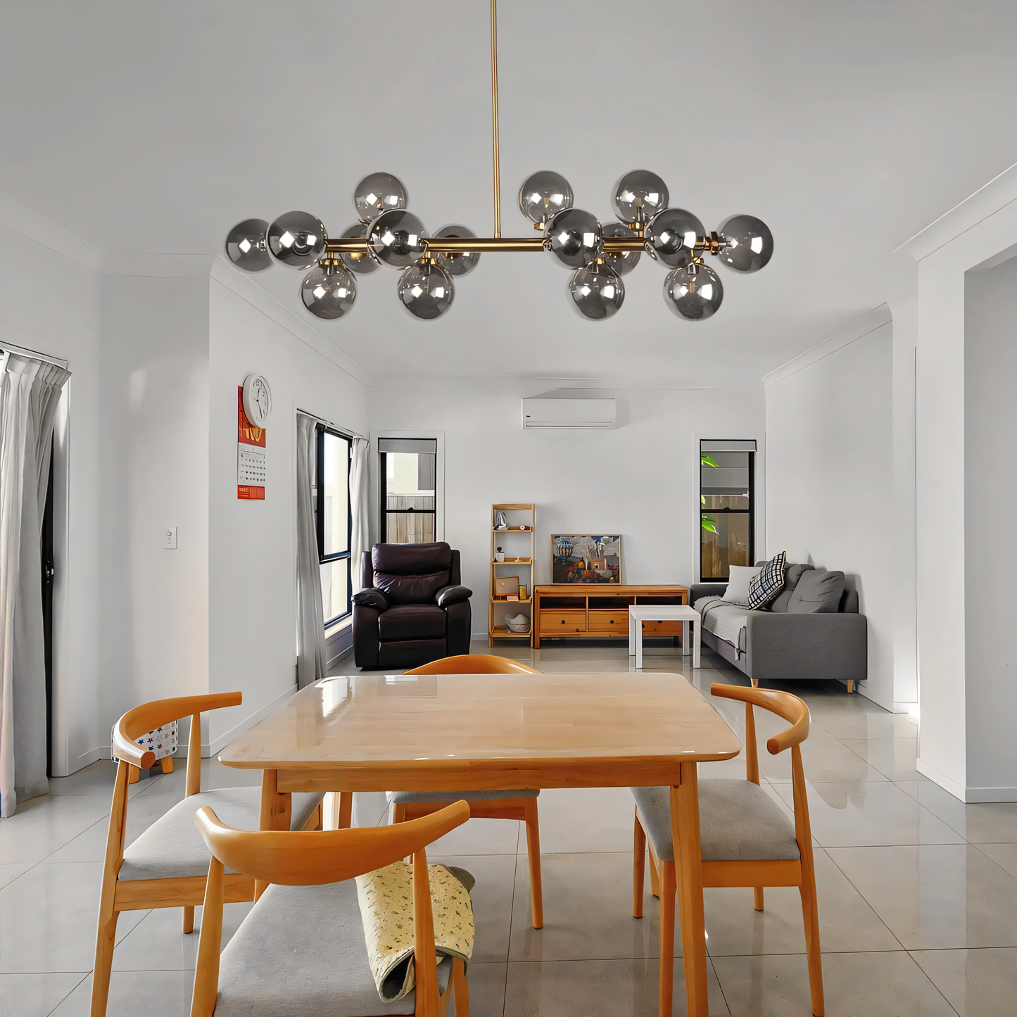 Bellus Catuli Smoke Glass Chandelier - 14 Heads in a magical island retreat