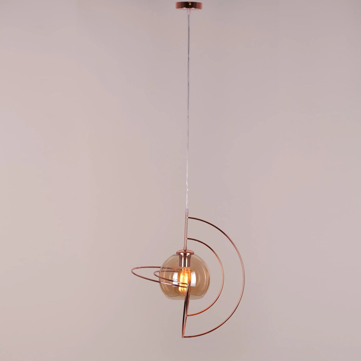 Glamster (Rose Gold) Cognac Glass Pendant Light