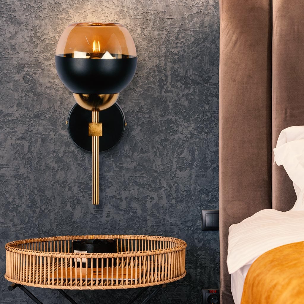 Enchanting glass shade wall lamp