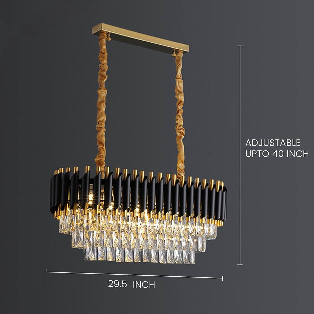 Elegant crystal-accented black chandelier