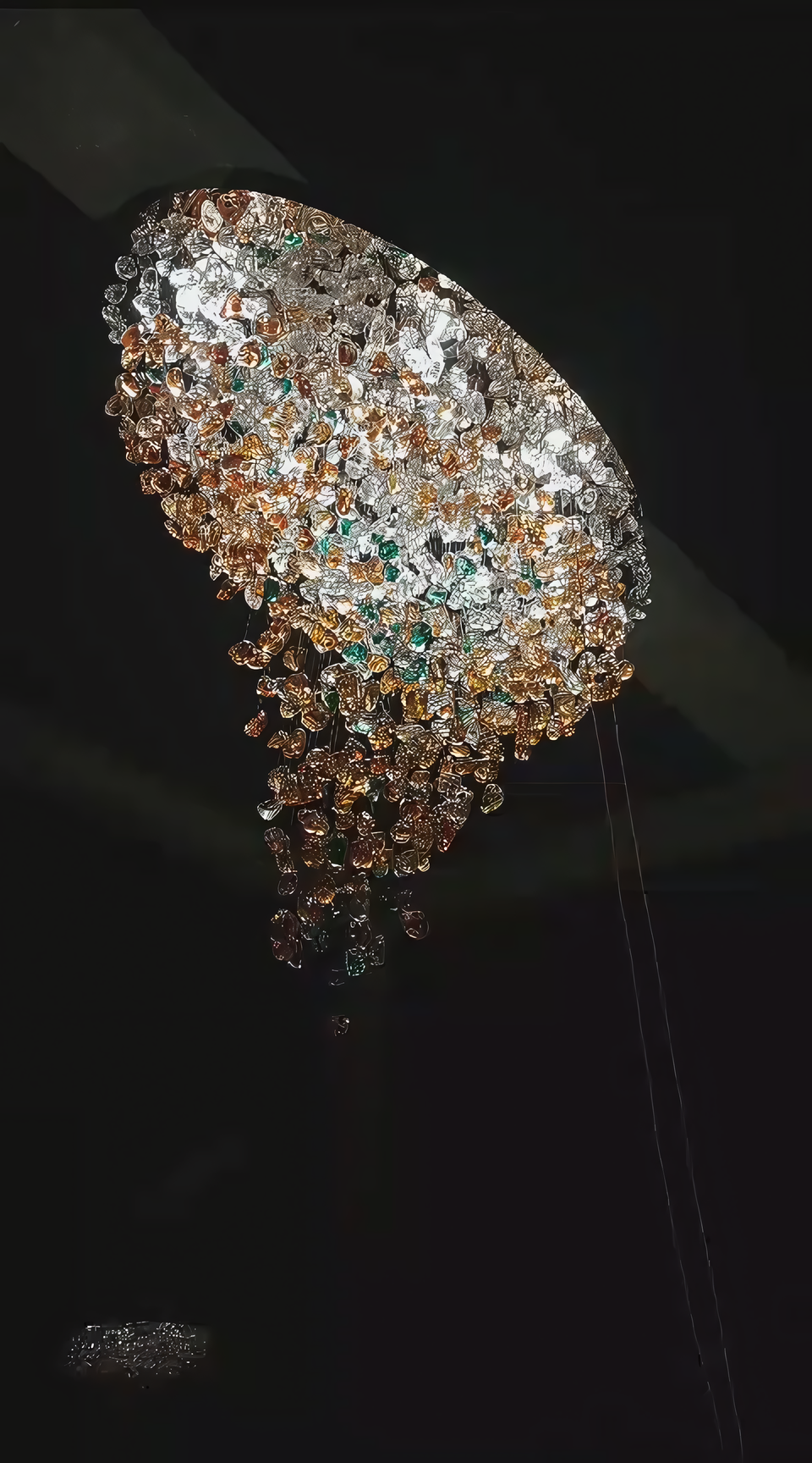 Mesmerizing play of light from the Falling Star Chandelier
