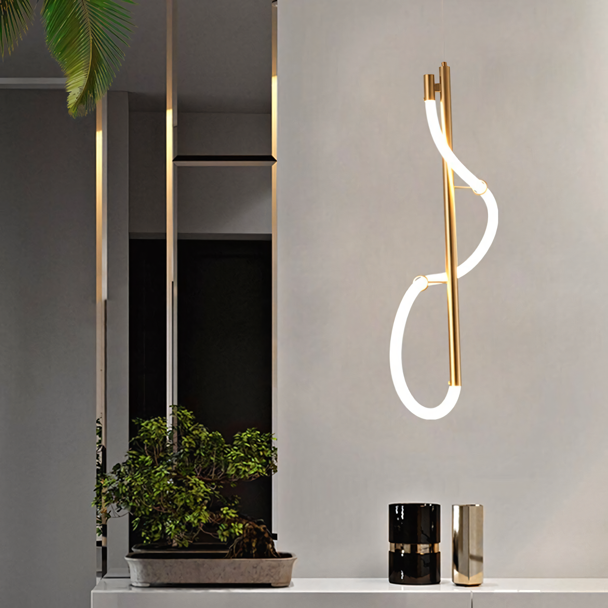 Sophisticated LED chandelier with a captivating gaze