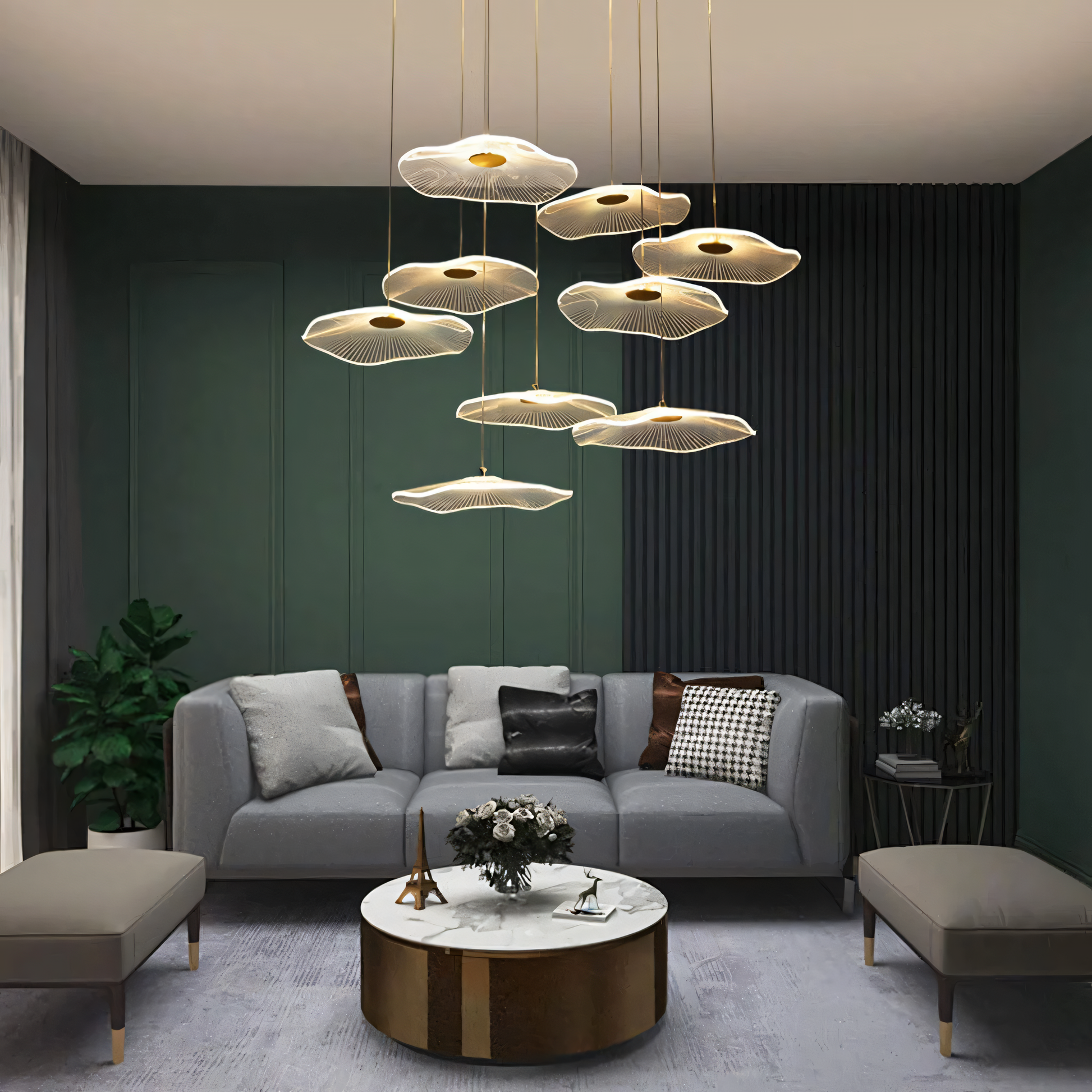 Jelly Fish Acrylic Chandelier in a magical island retreat