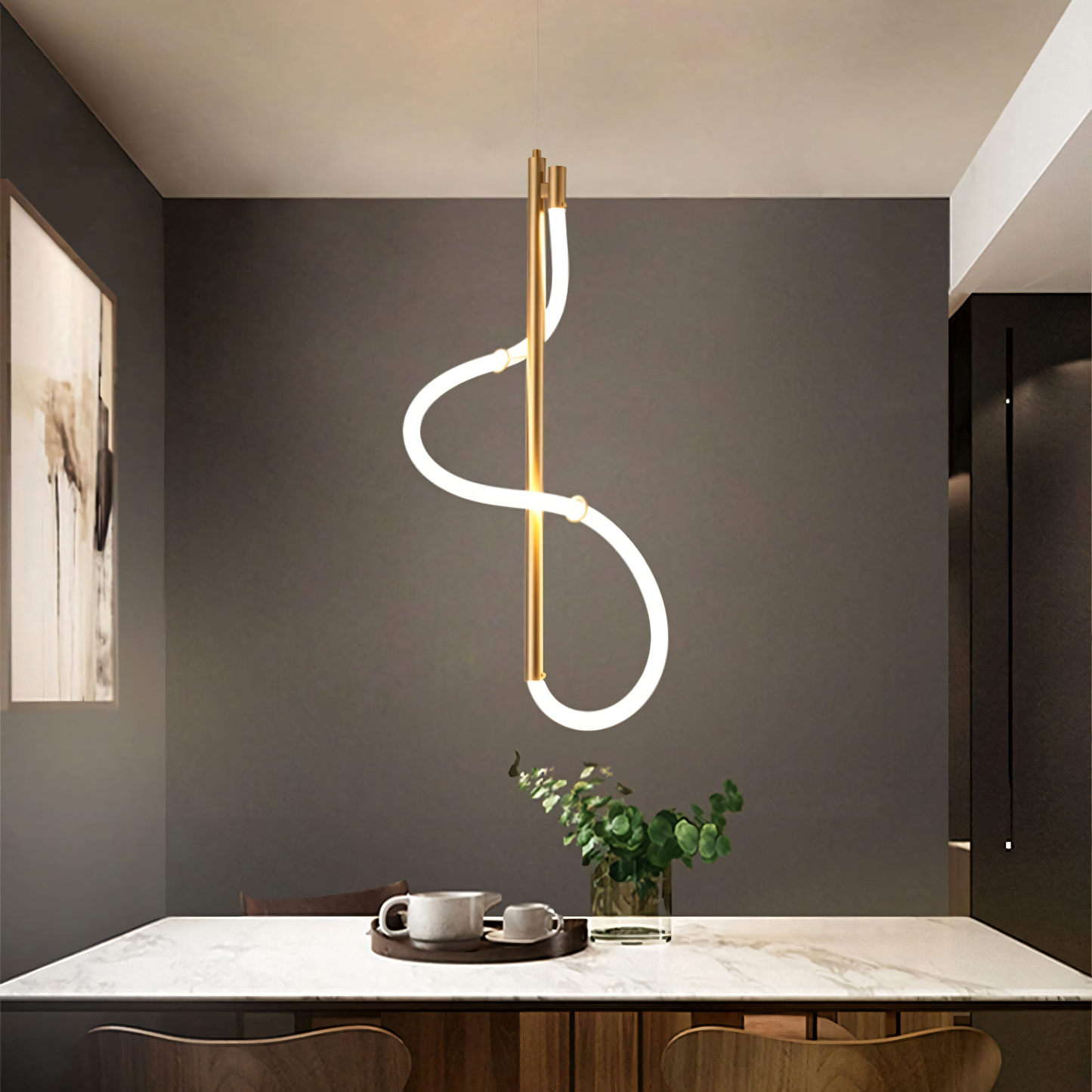 Luxurious hanging light fixture that evokes a Mysterious Forest