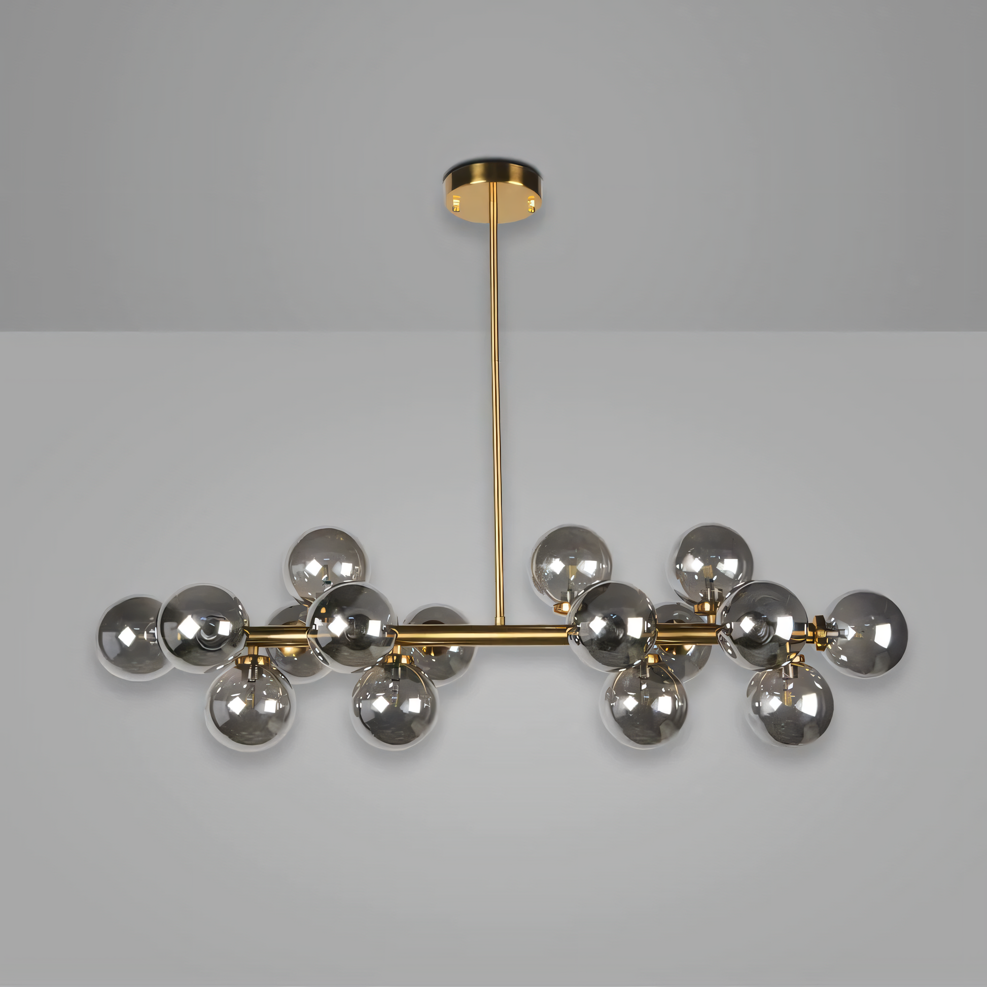 Unique, tiered structure of the contemporary crystal chandelier