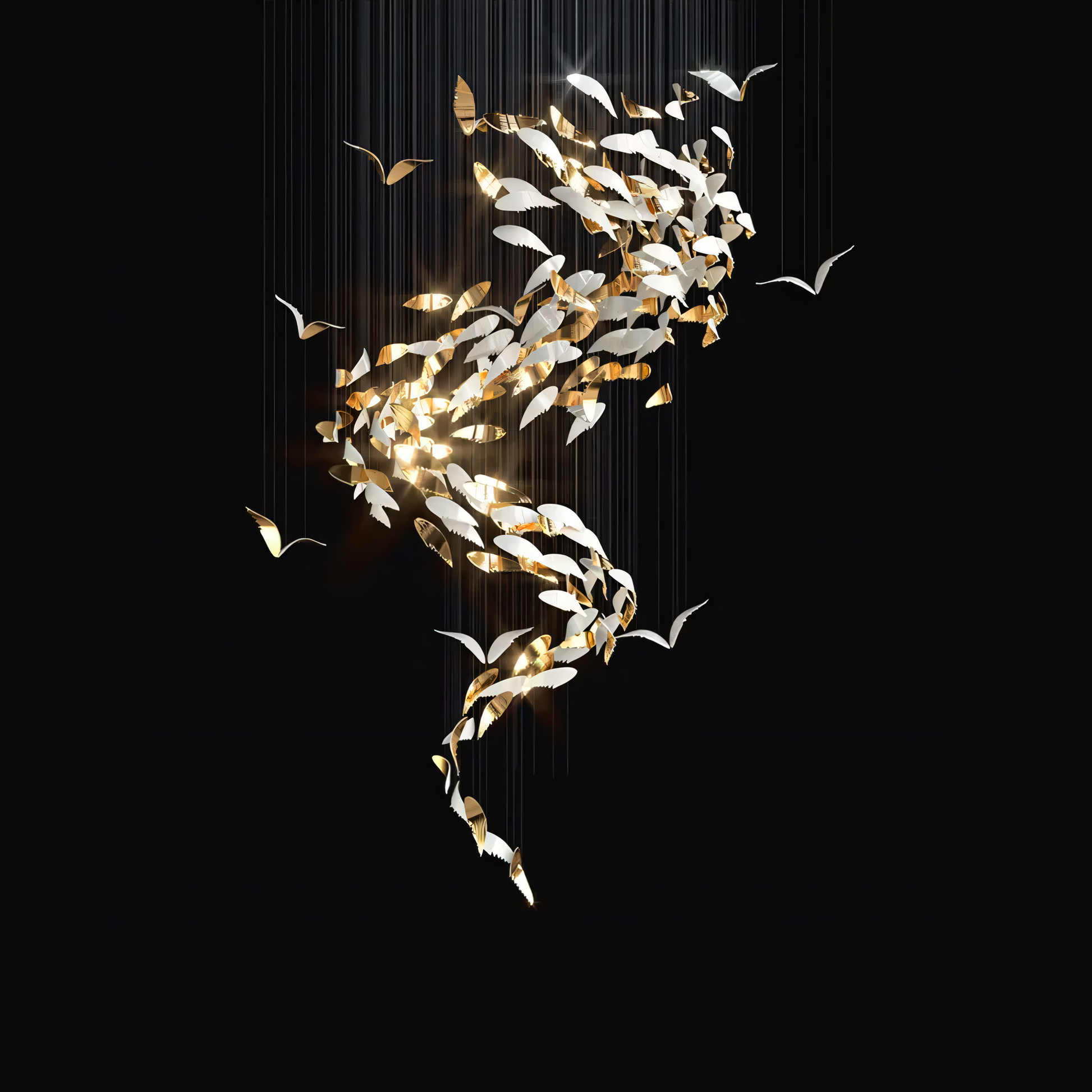 Stunning Flight Feather Chandelier Lighting