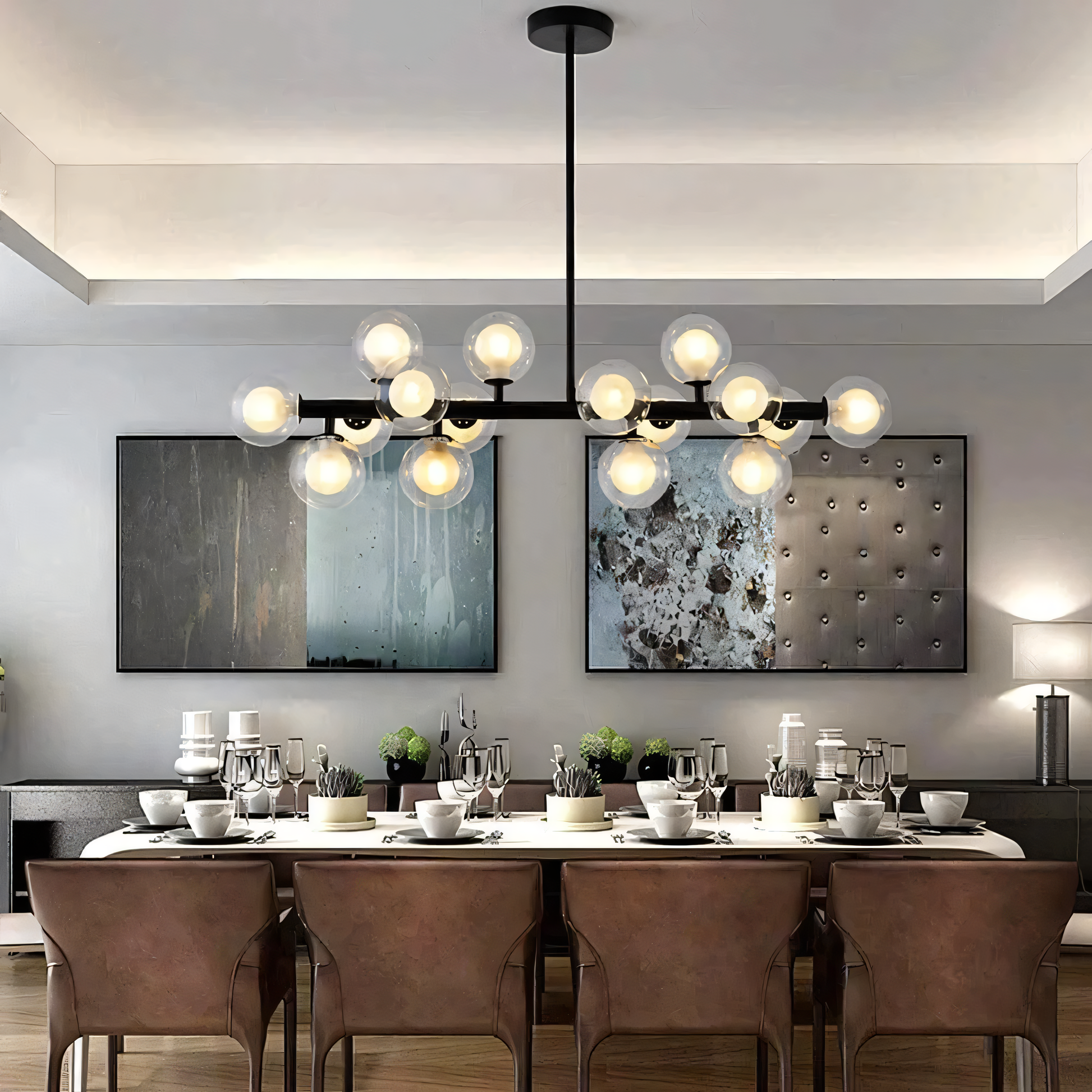 Black Shaman Chandelier in a mysterious forest setting