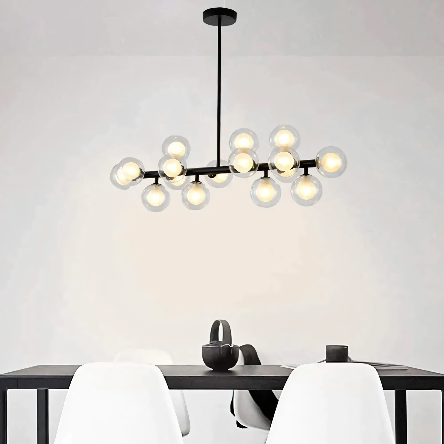 Soft, ambient glow of the LED lighting in the space