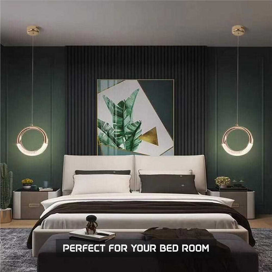 Half Moon Ring Pendant Light: A mesmerizing, organic-inspired LED ceiling chandelier.