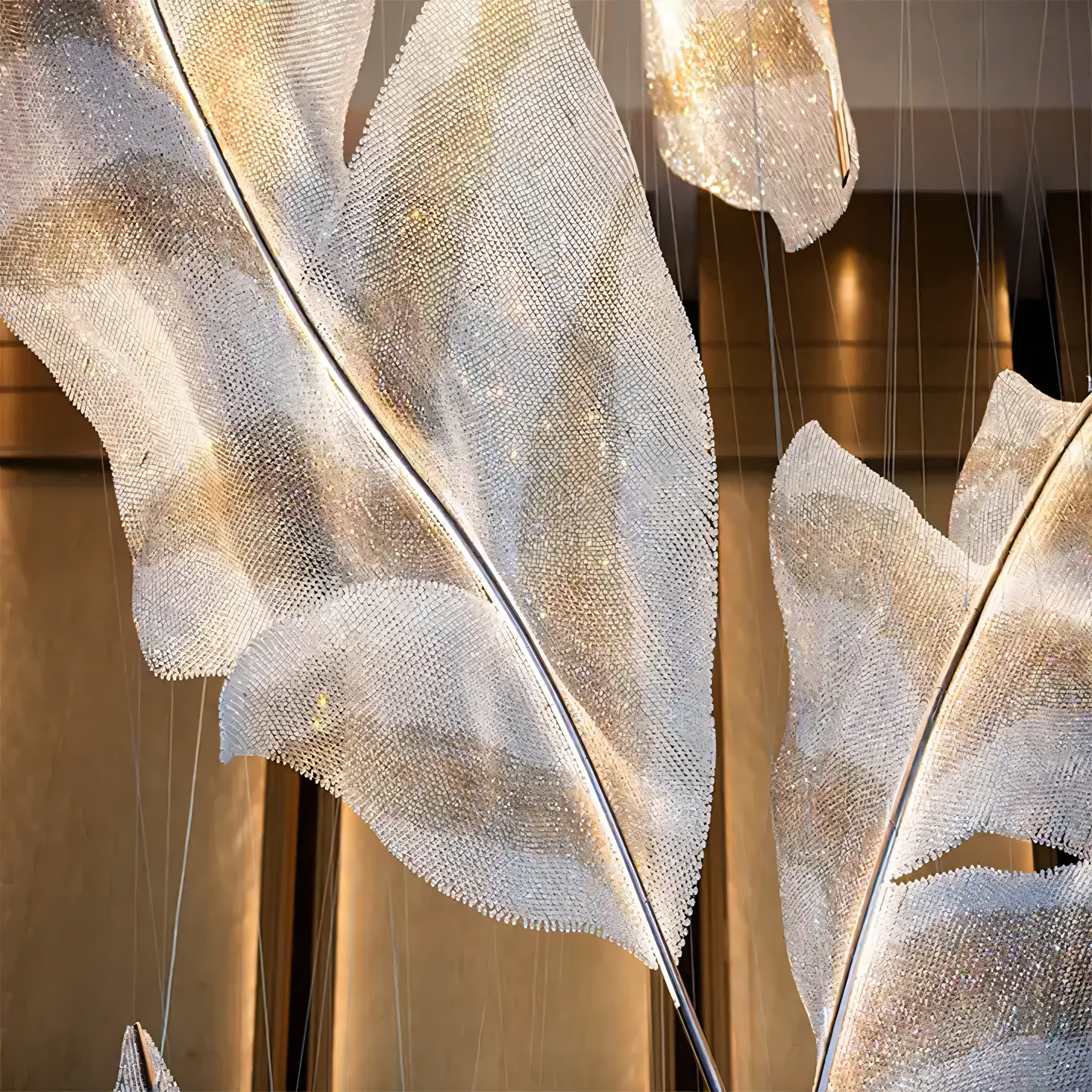 Energy-efficient LED technology of the Raffia Orbifolia Radiance Pendant