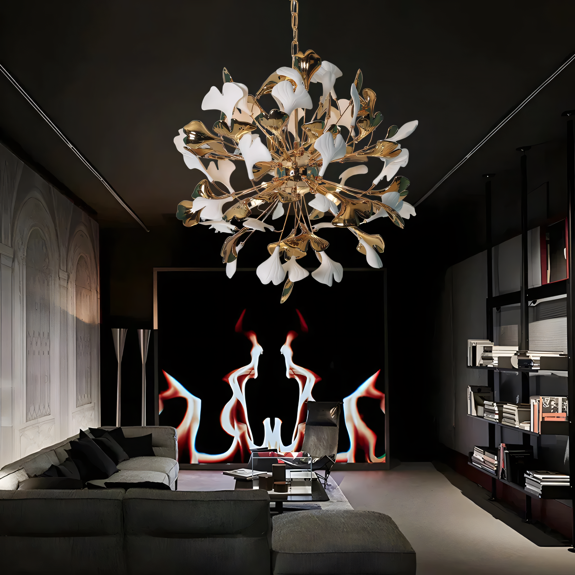 Captivating Modern Crystal Gingko Leaf Chandelier