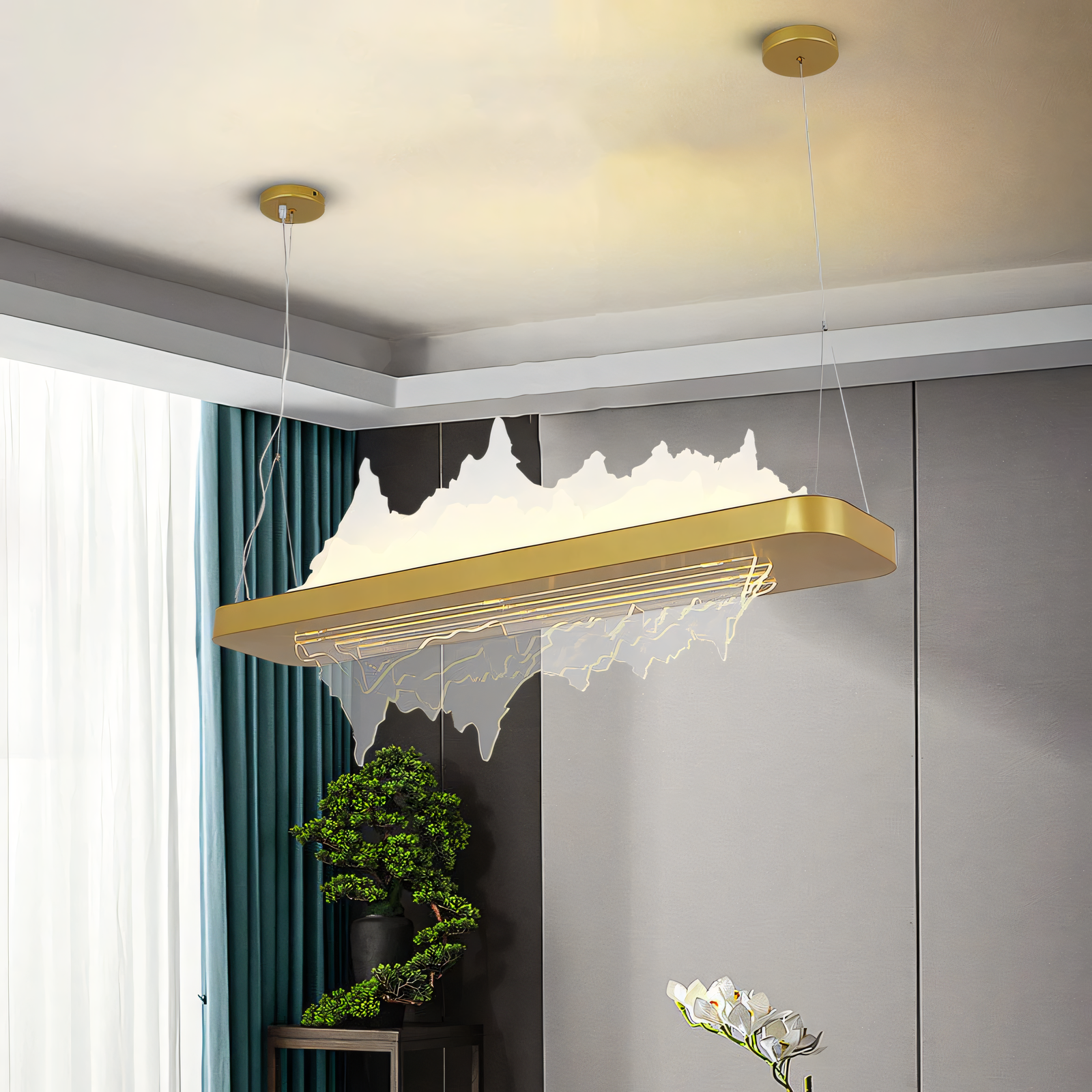 Warm Glow of Brass Gold LED Chandelier