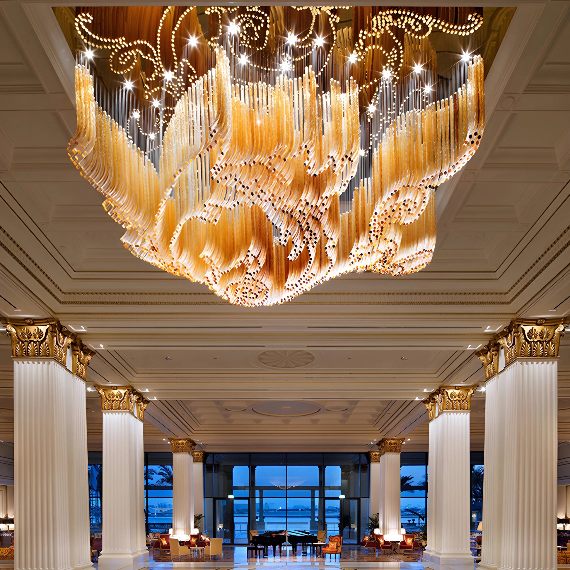 Luxury Hotel Lobby Opulent Chandelier
