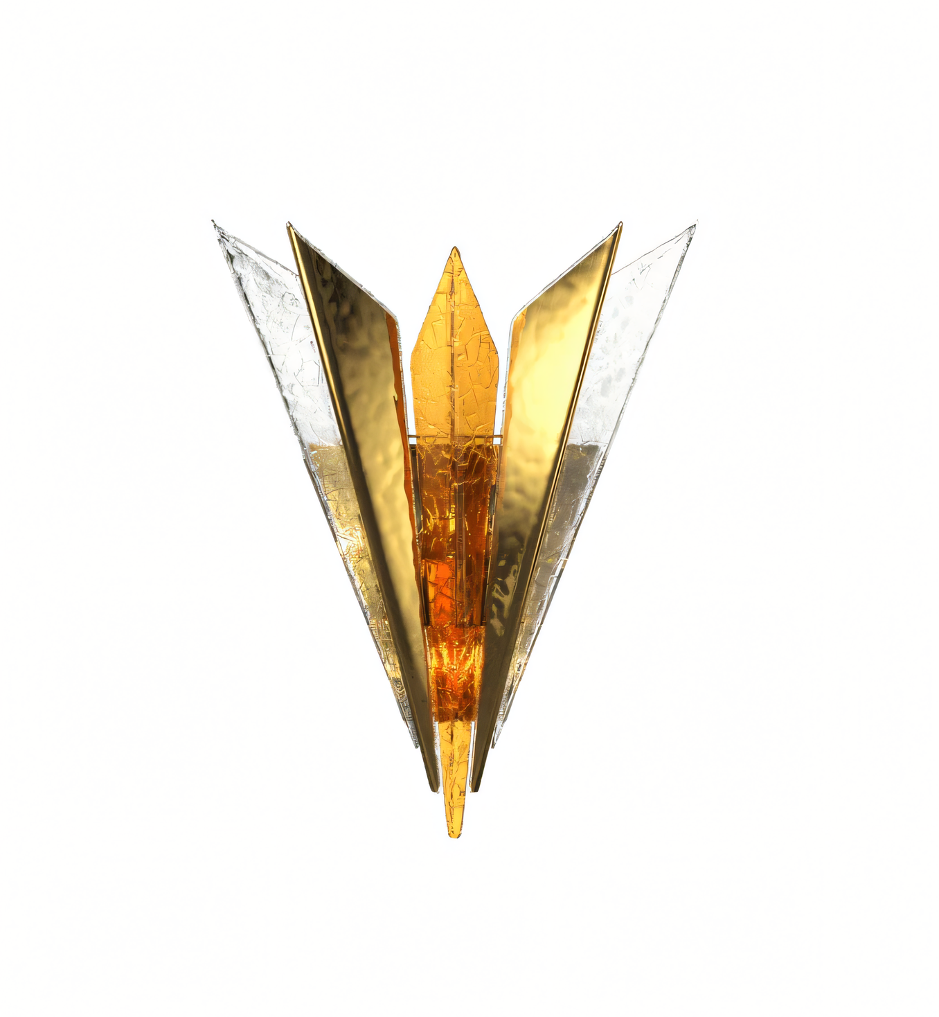 Prismatic, multi-faceted design of the Prifma Glass Custom Chandelier