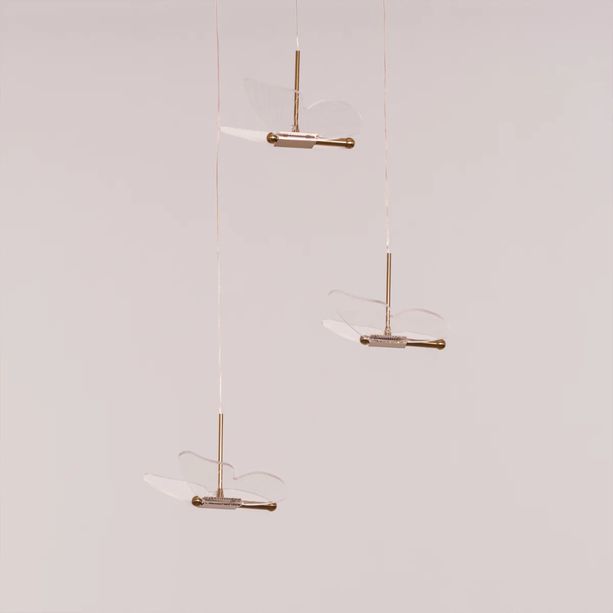 Butterfly Kisses (Medium, Gold, Dimmable LED with Remote Control) Chandelier