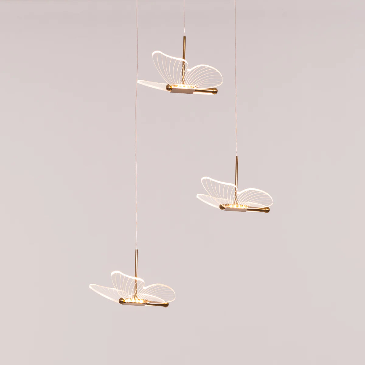 Butterfly Kisses (Medium, Gold, Dimmable LED with Remote Control) Chandelier