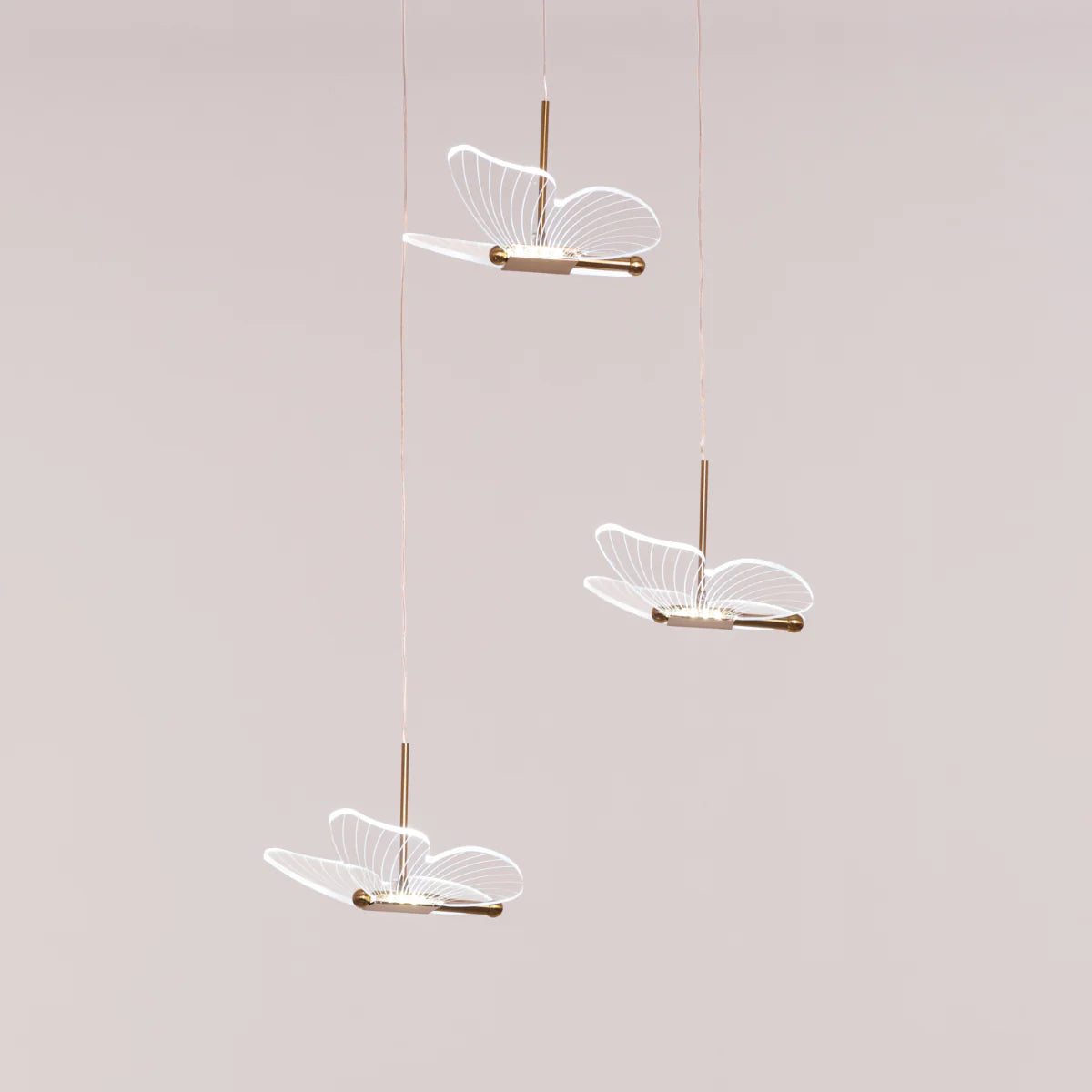 Butterfly Kisses (Medium, Gold, Dimmable LED with Remote Control) Chandelier