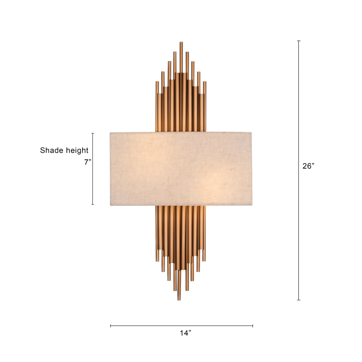 Modern gold and off-white wall light inspired by cityscape design; adds warm ambient lighting and urban elegance to luxury interiors.