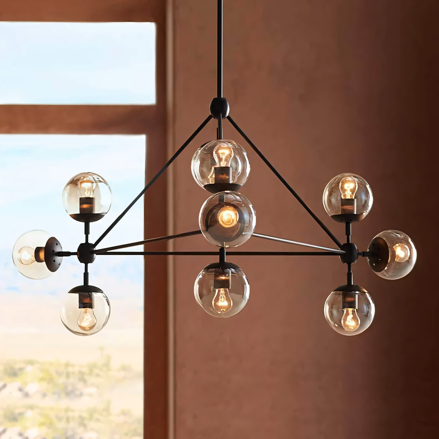 Sparta Modern Glass Chandelier in a grand castle setting