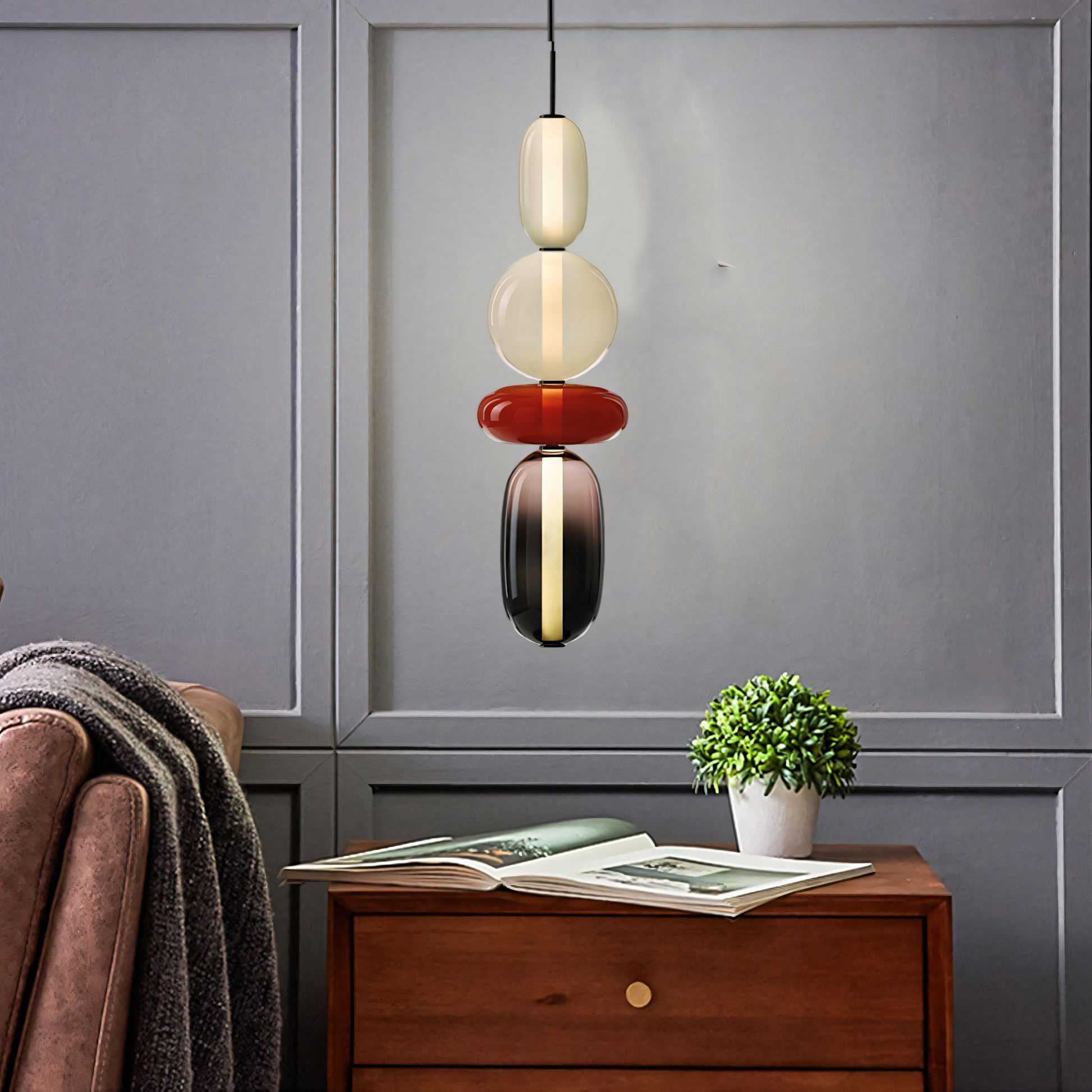 Elegant Glass Pendant Chandelier: Sophisticated lighting solution for any interior.