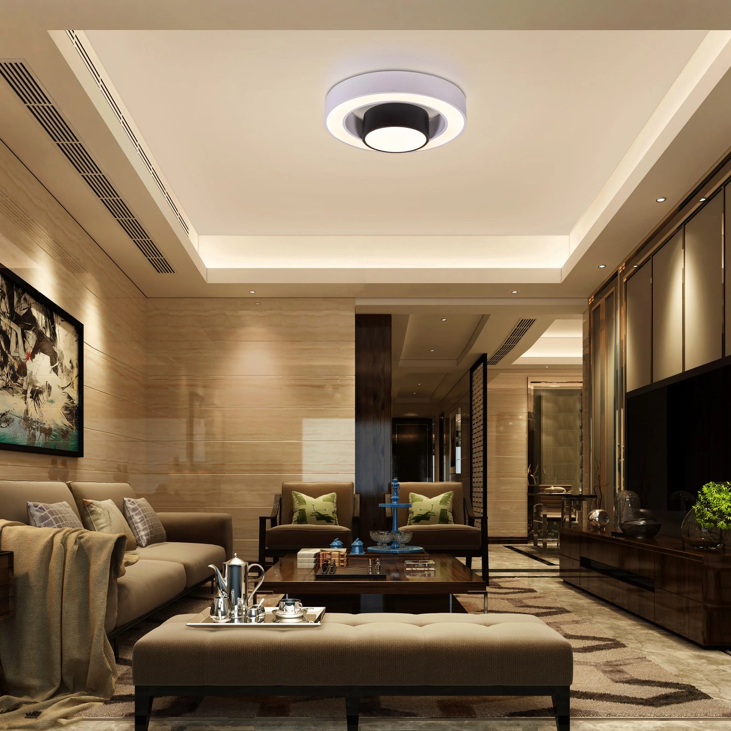 Song To Sing (Black, White, Dimmable LED With Remote Control) Ceiling Light