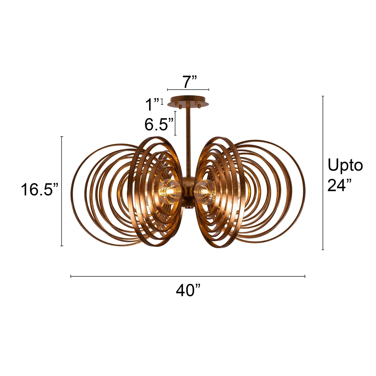 Time To Shine (Large, Antique Foil Gilded) Ceiling Light