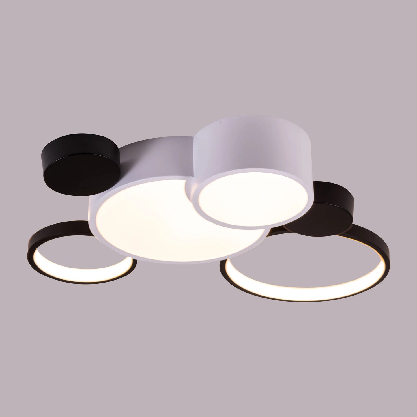 Medium-sized Heat Wave LED ceiling light brightening a cozy bedroom