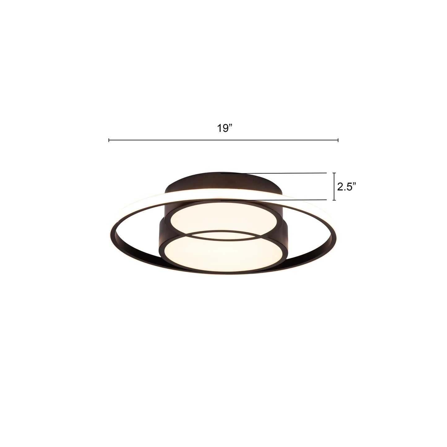 Modern black ceiling light with dimmable LED.