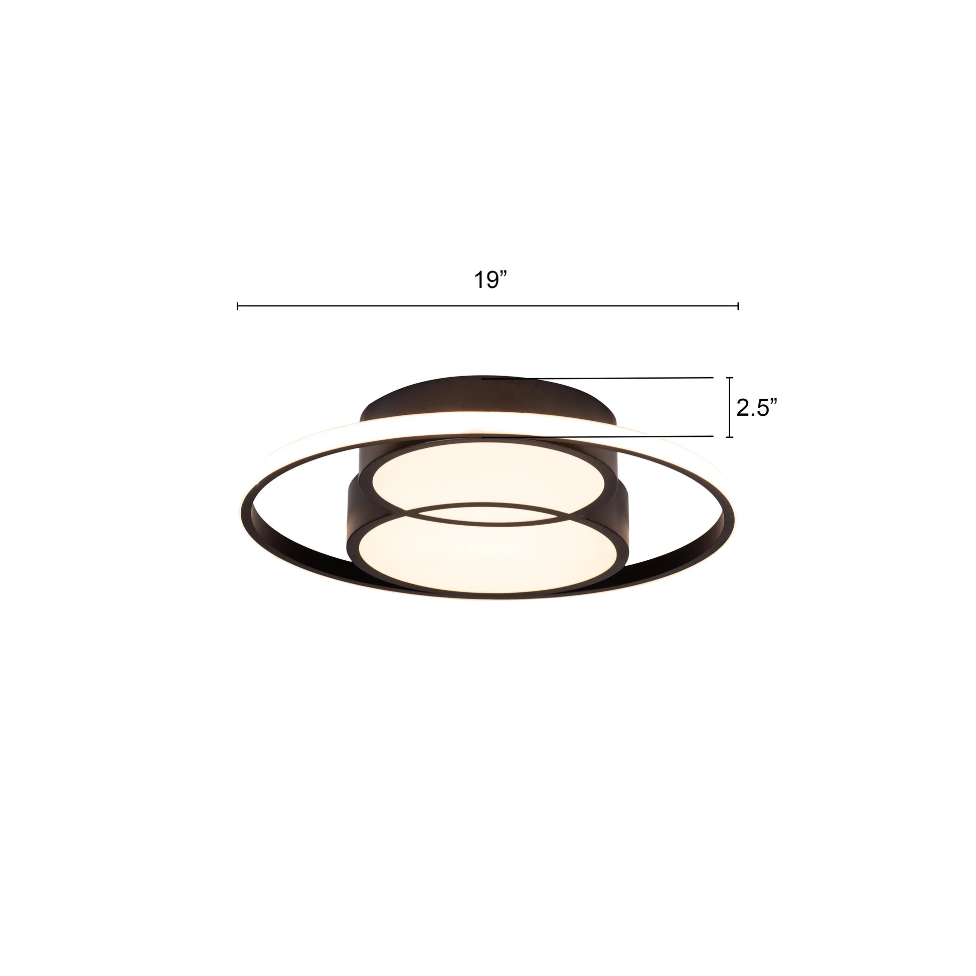 Modern black ceiling light with dimmable LED.