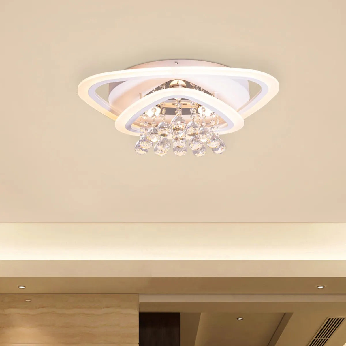 What A Treat (White, Dimmable LED with Remote Control) Crystal Ceiling Light