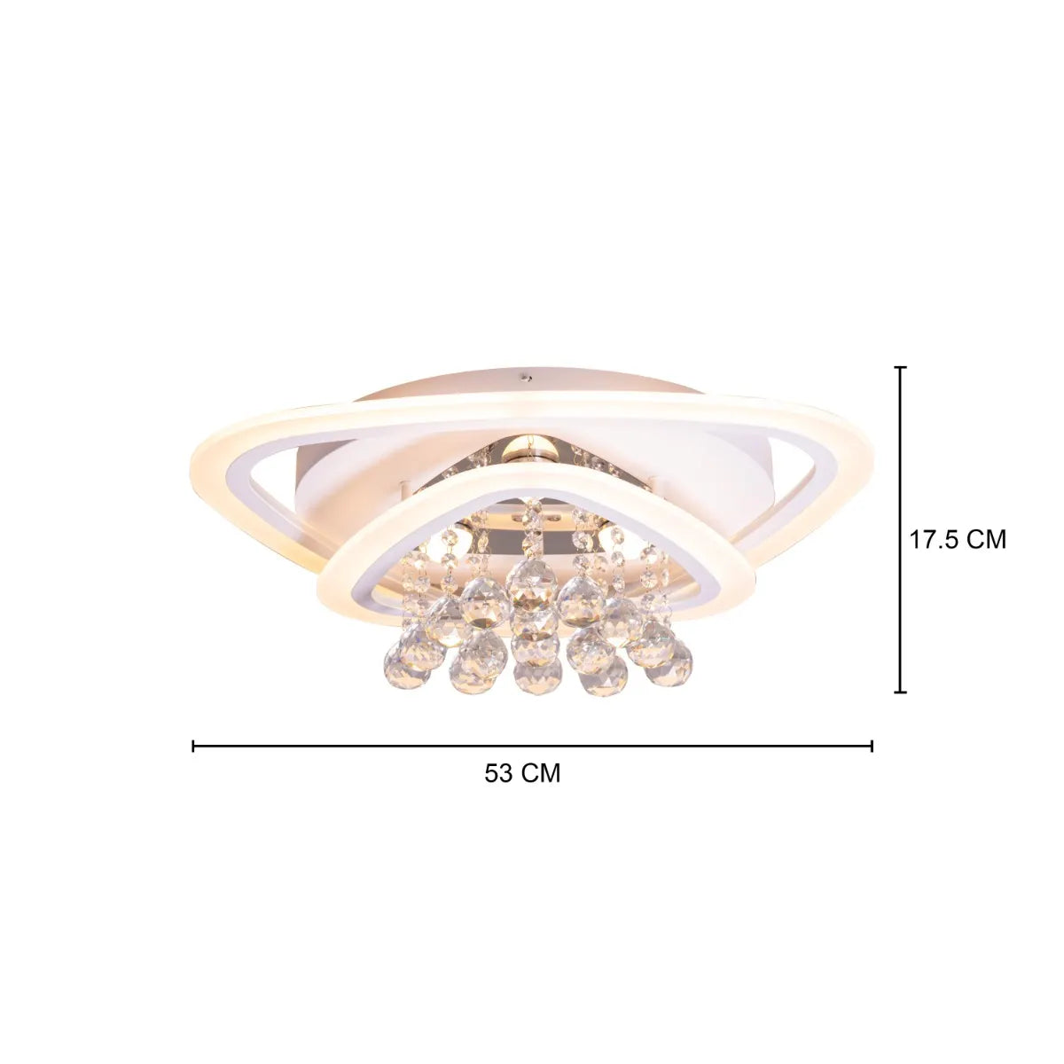 What A Treat (White, Dimmable LED with Remote Control) Crystal Ceiling Light