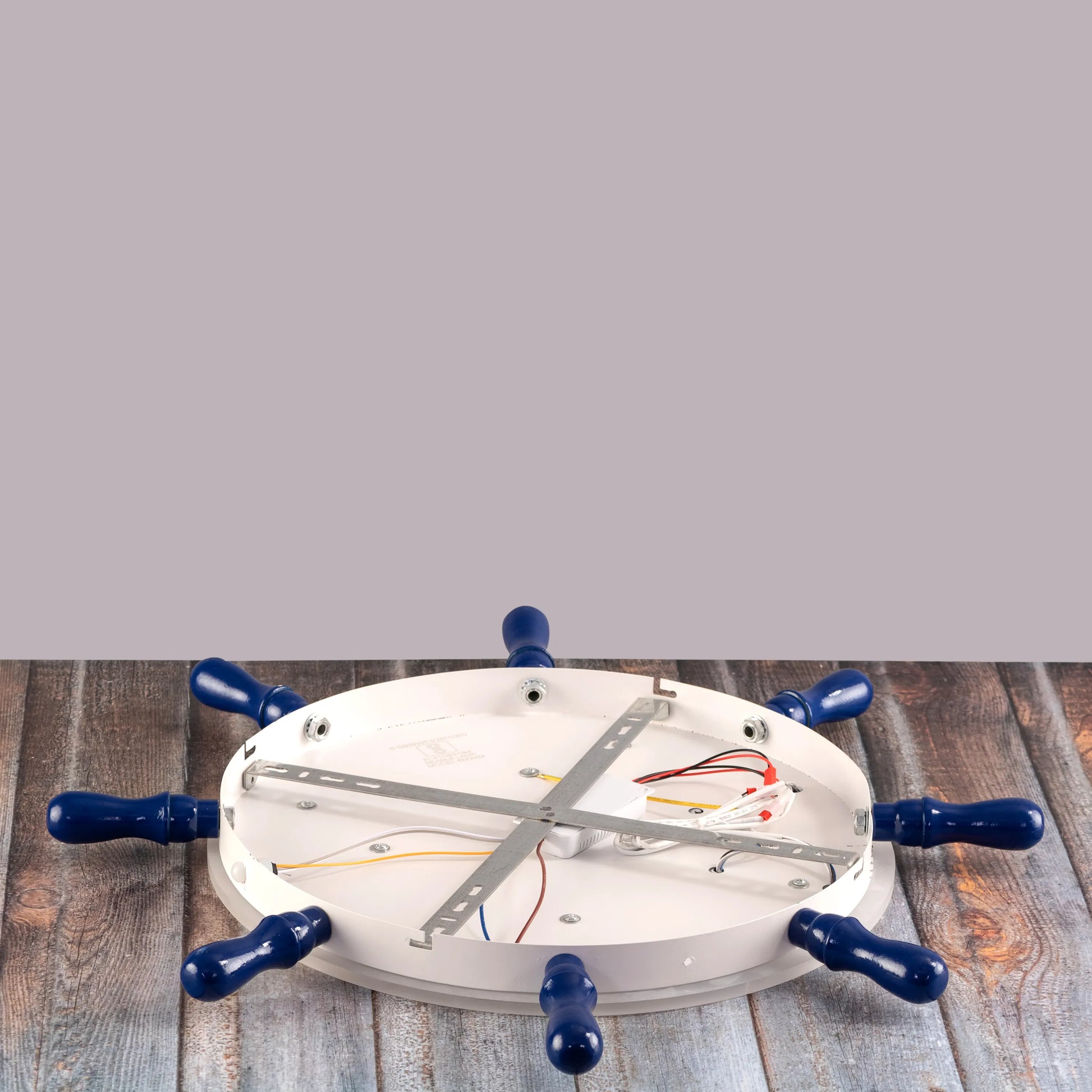 Blue ship-shaped dimmable LED ceiling light with remote control for kid's room