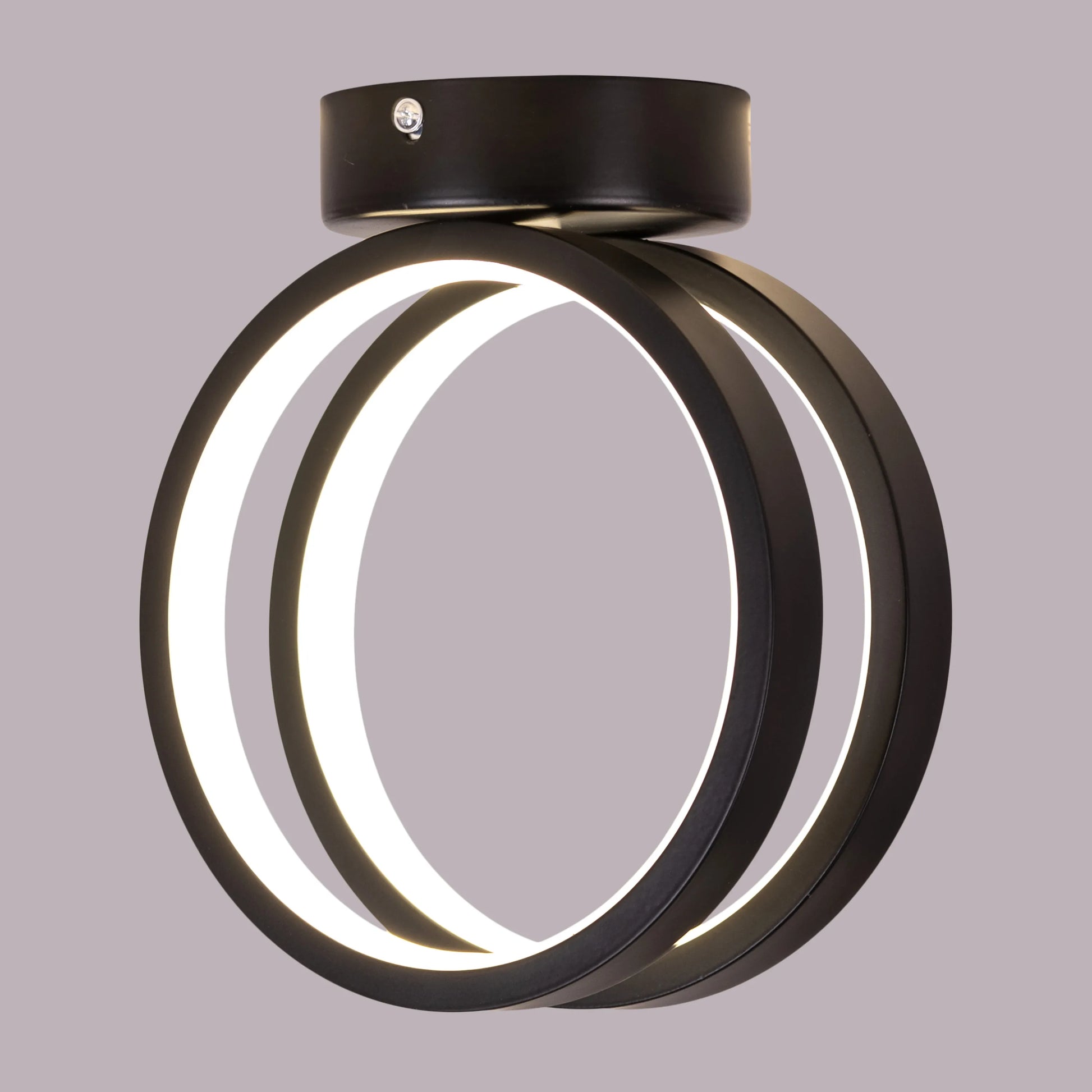 Siesta black ceiling light installed in contemporary bedroom, highlighting minimalist design