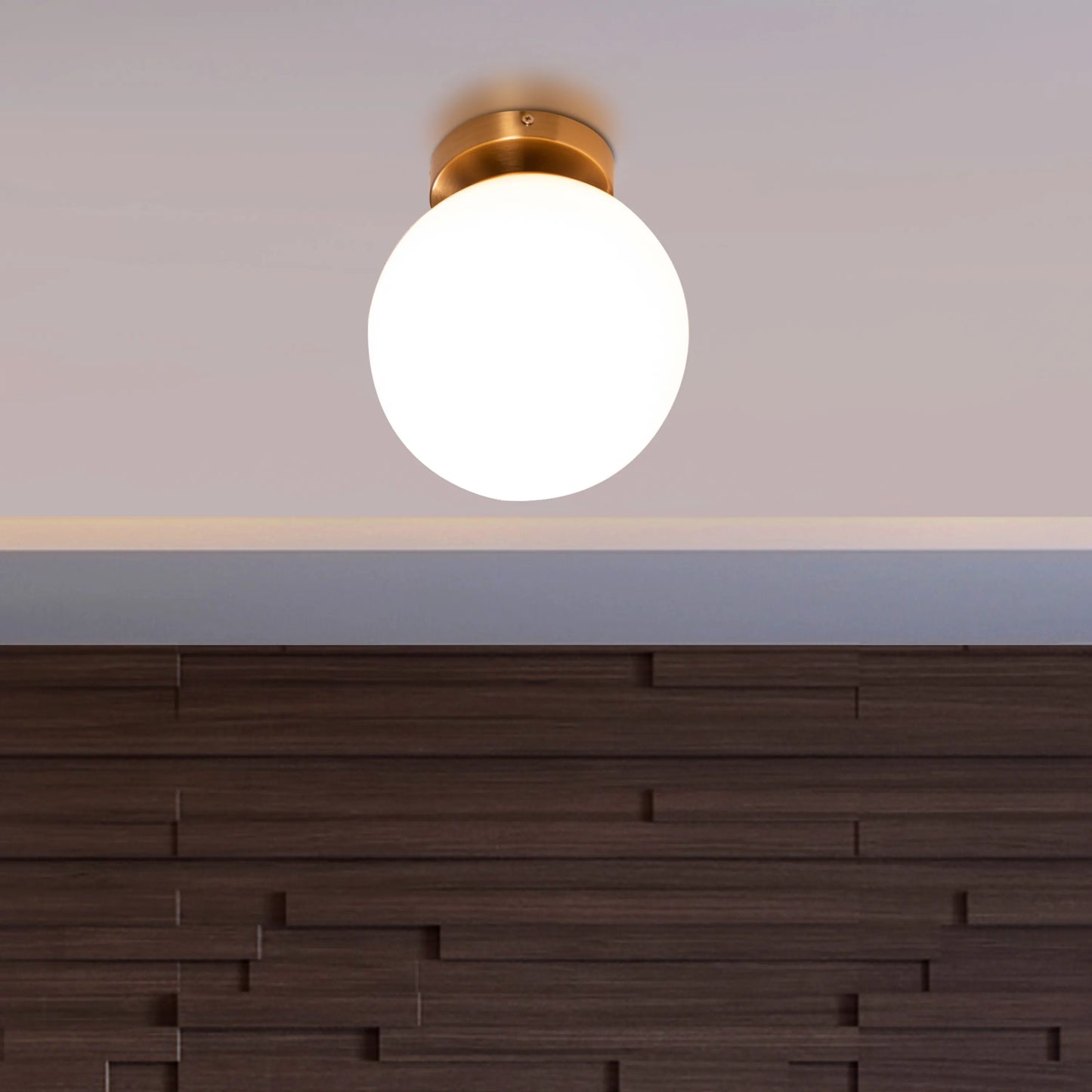 Single Life Gold Smart LED Ceiling Light with a sleek, modern design, featuring customizable brightness and color options, perfect for studio apartments and smart home integration.
