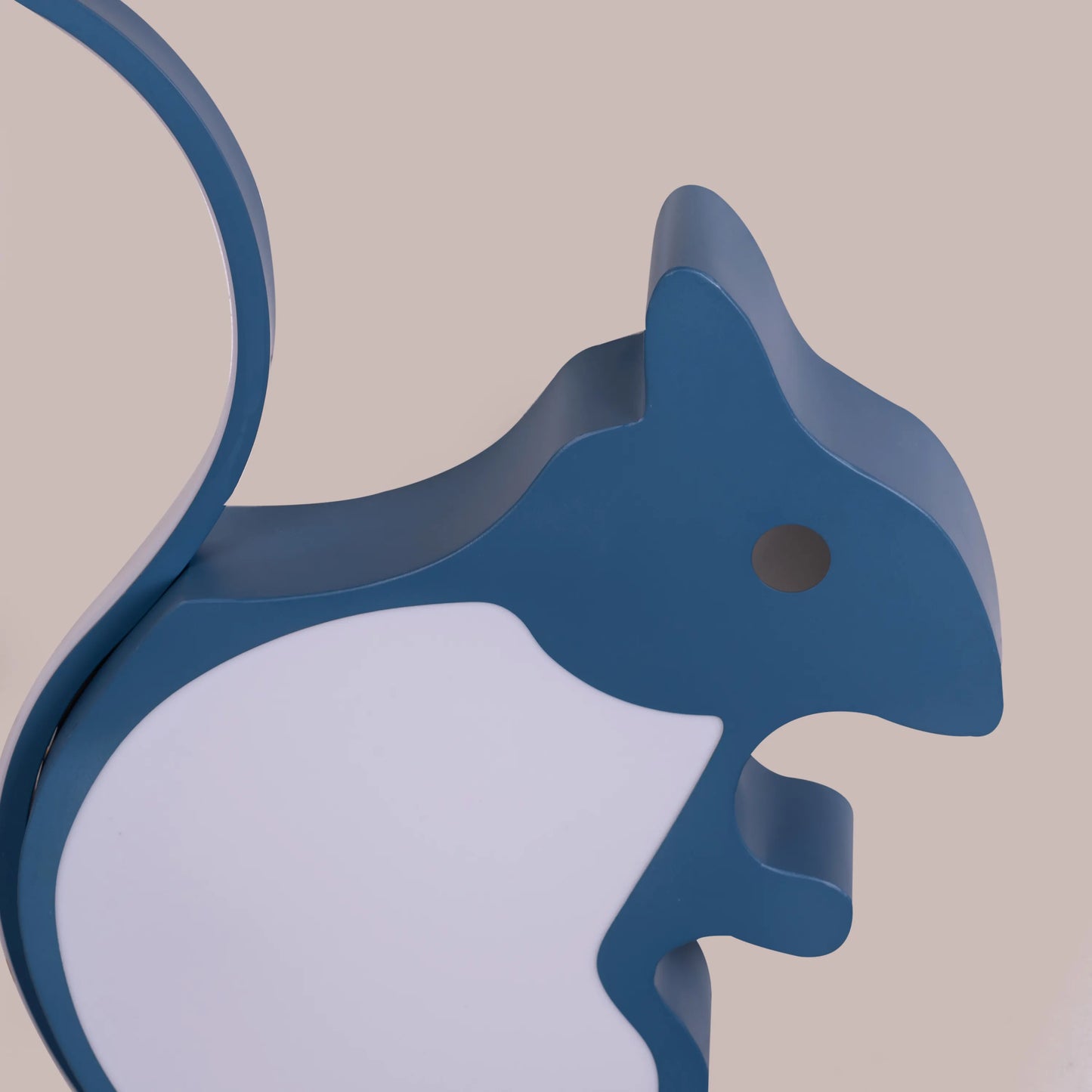 Blue squirrel-shaped LED ceiling light with remote control for kid's room