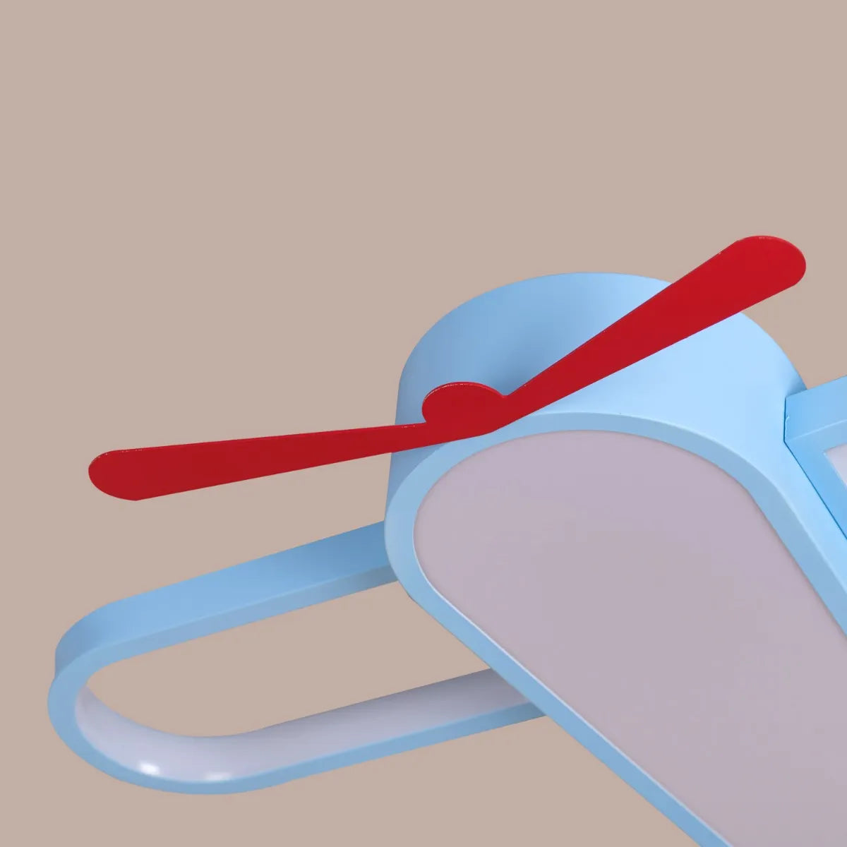 Blue airplane-themed LED ceiling light with remote control for kid's room