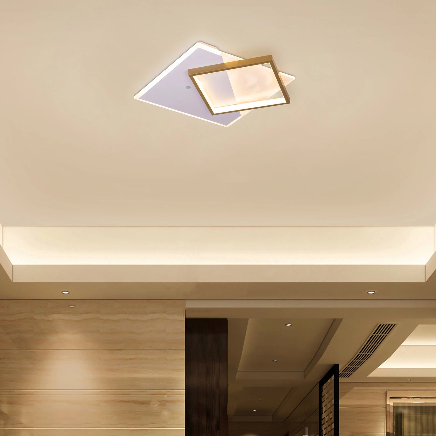 Middle Of Never gold dimmable LED ceiling light with remote