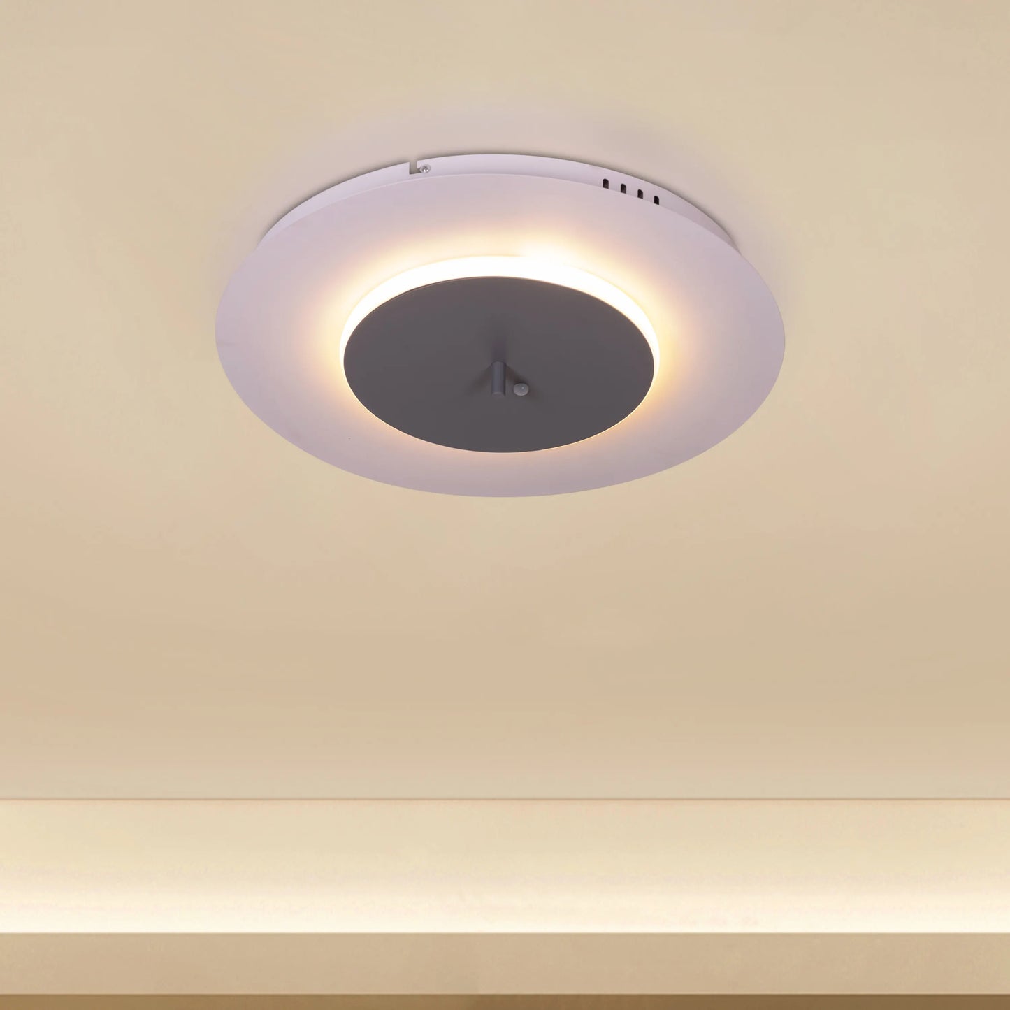 White book-shaped dimmable LED ceiling light with remote control