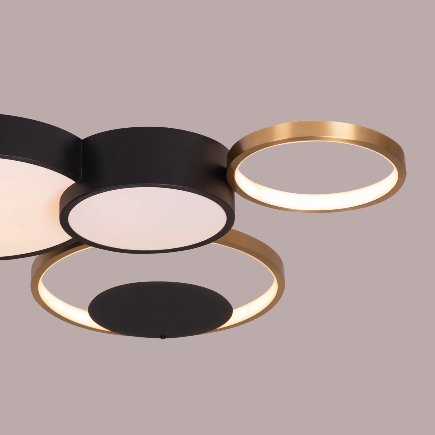 Redirected Black Ceiling Light showcasing its sleek matte finish in a modern living room