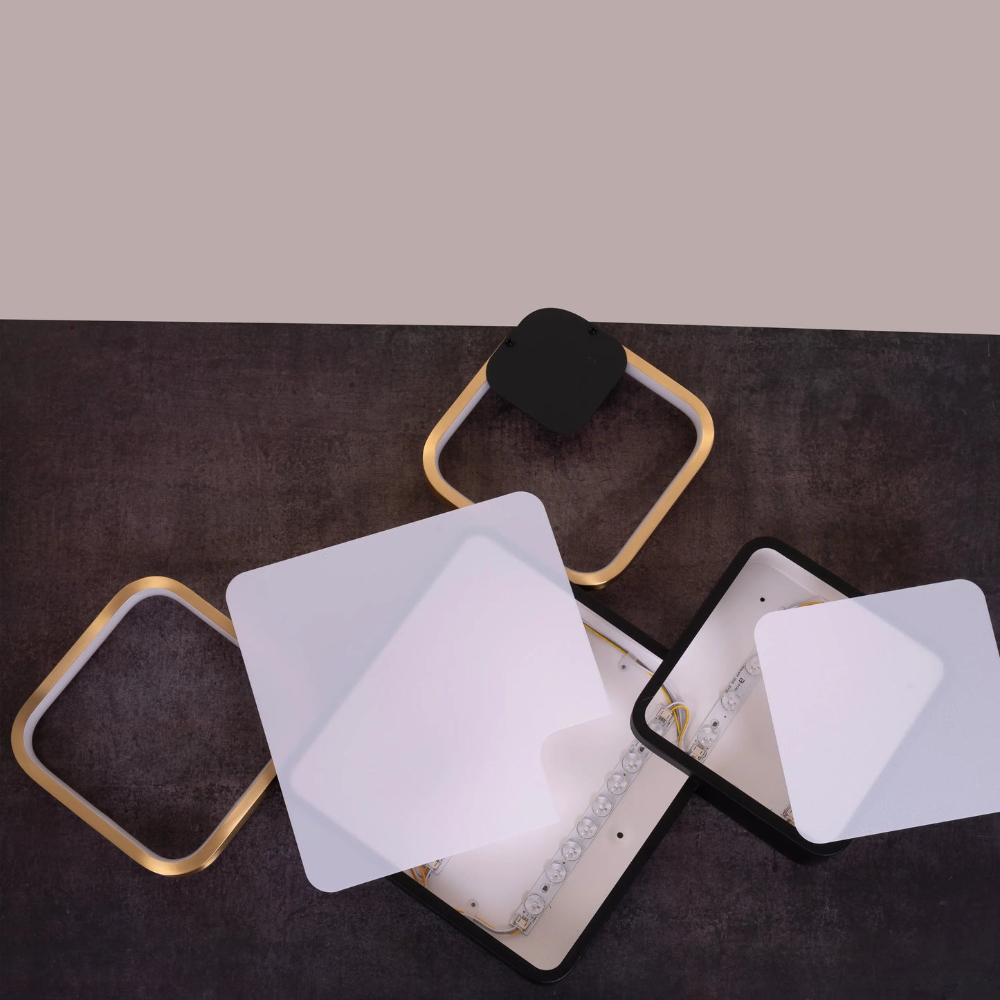 Remote-controlled dimmable LED ceiling light.