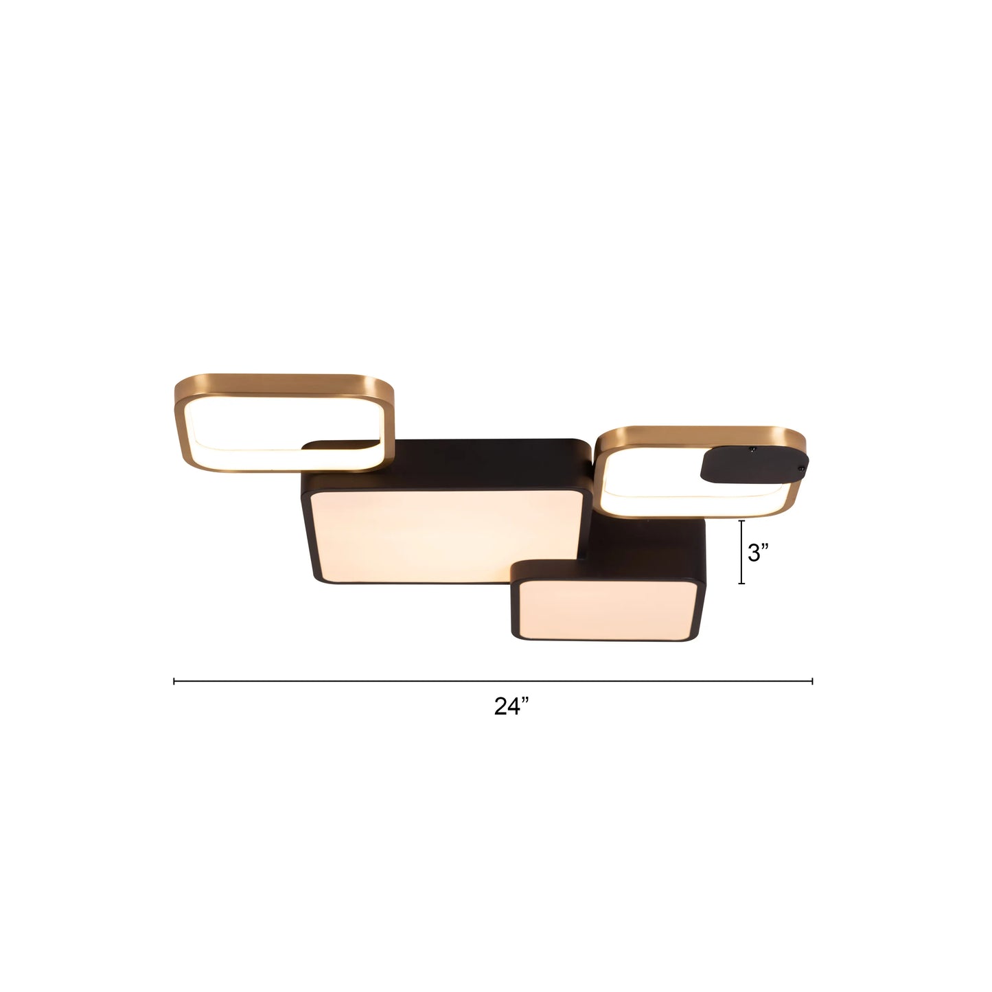 3-color dimmable LED ceiling light in black.