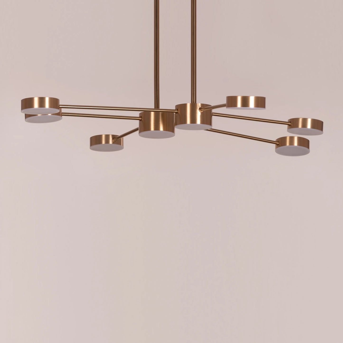 Walk On By Gold Ceiling Chandelier illuminating an elegant dining room