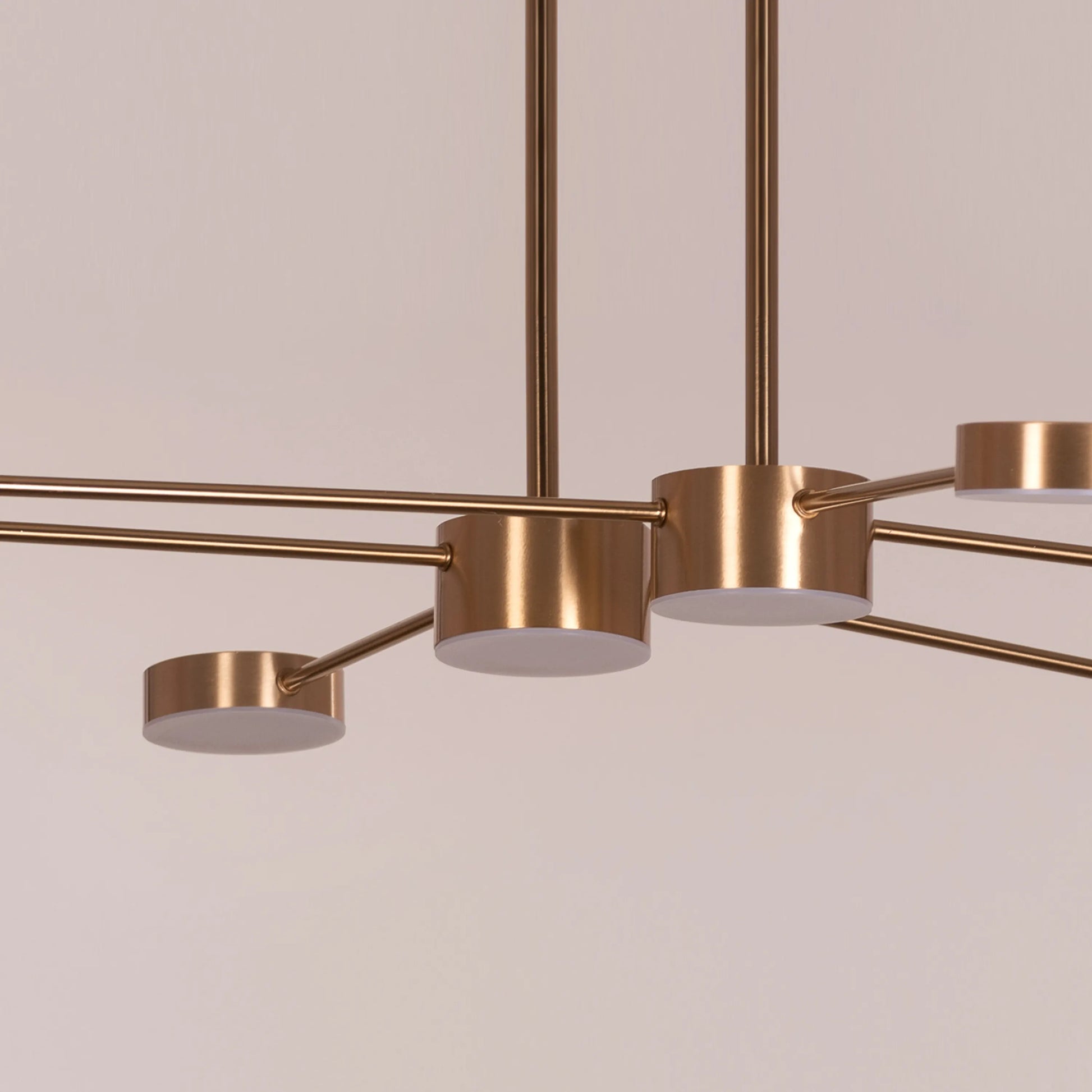 Walk On By Gold Ceiling Chandelier illuminating an elegant dining room