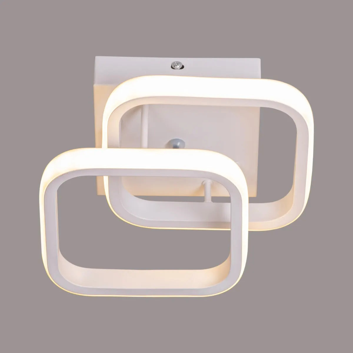 Sleek square ceiling light with adjustable color and brightness.