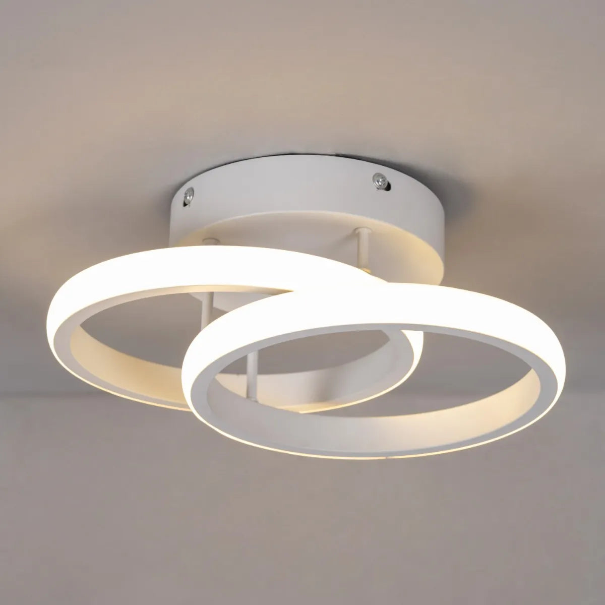 Three-color LED ceiling light with clean white design.