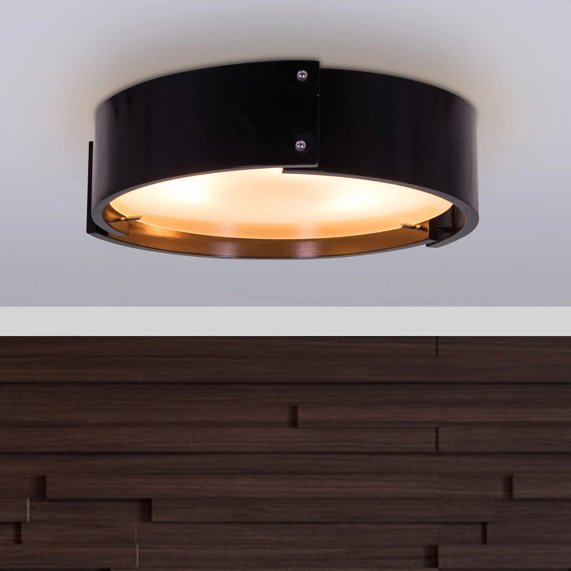 Close-up of wood grain detail on Swiss Chalet Ceiling Light