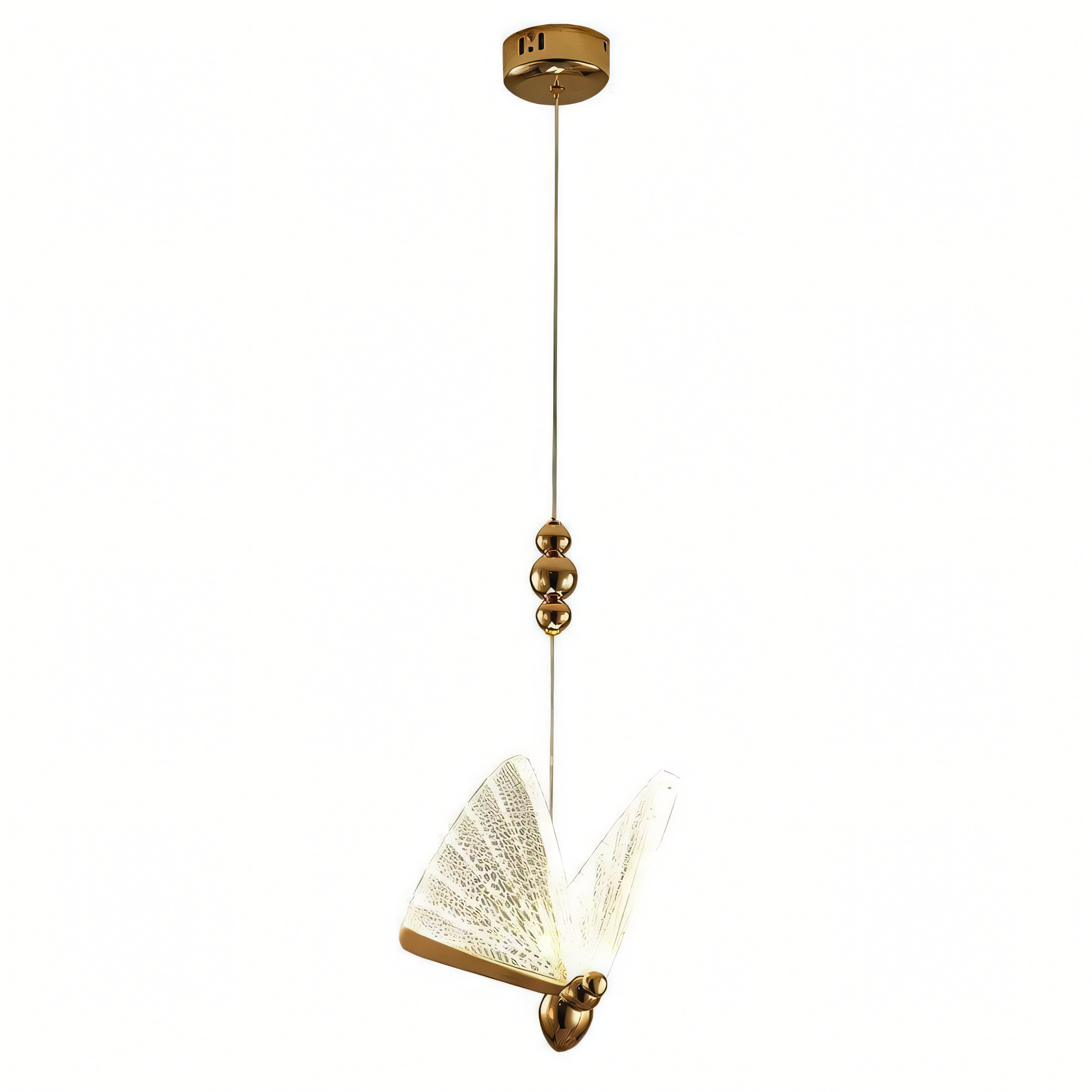 Delicate and graceful hanging light fixture with a butterfly design