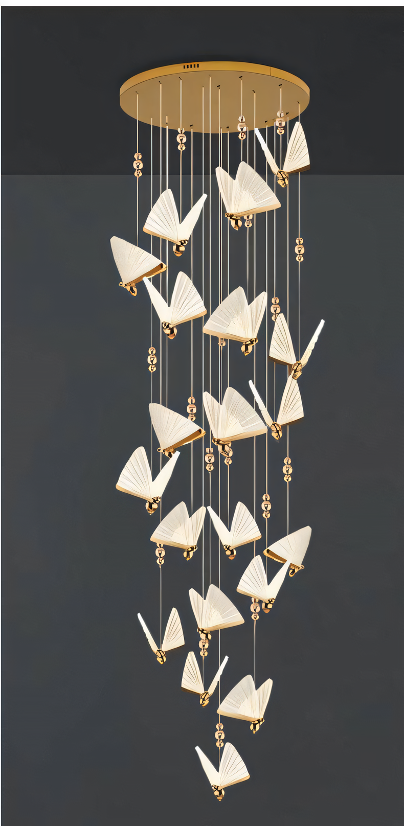 Cozy living area LED butterfly chandelier lighting