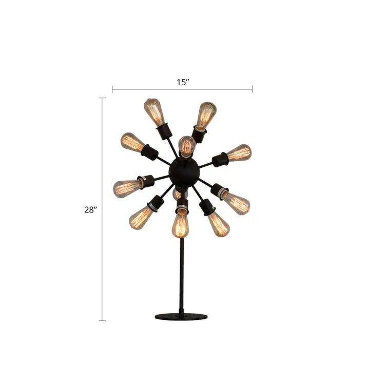 Cast Iron Table Lamp with Powder-Coated Black Finish